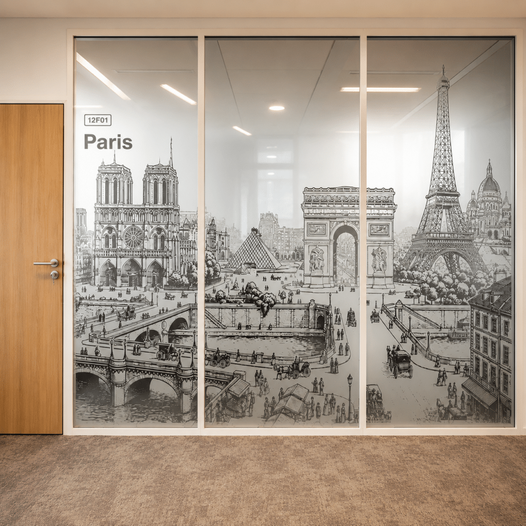 3DS Groupe Arch Design x Stelliant Vitrophanie décoratif & confidentiel