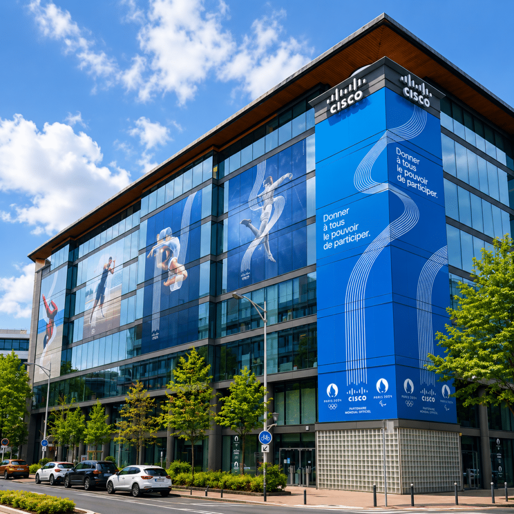 3DS Groupe Habillage évenementiel CISCO façade