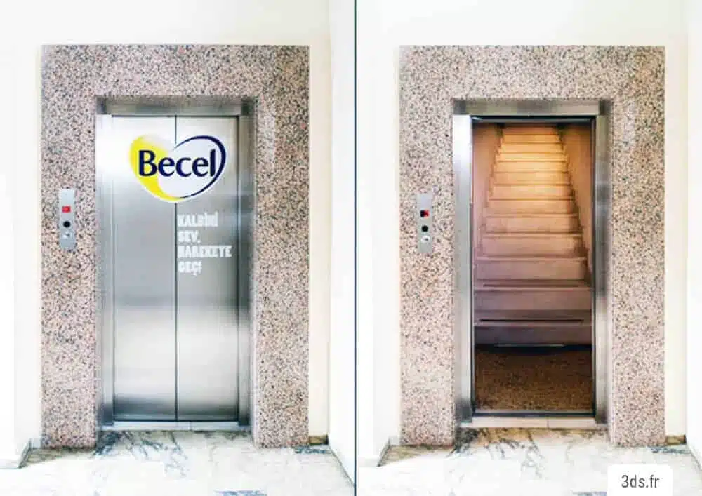 3ds groupe ascenceur trompe oeil campagne becel