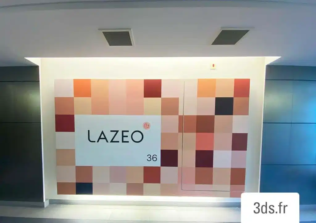 Enseigne adhesive couleurs nudes lazeo