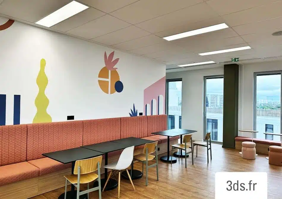 Visuels adhesifs muraux bureaux 3DS Groupe