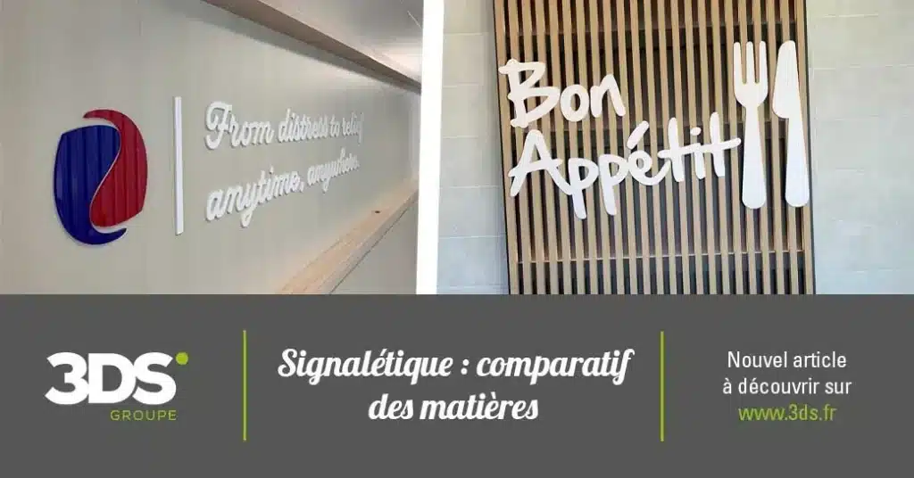 signalétique comparatif des matieres