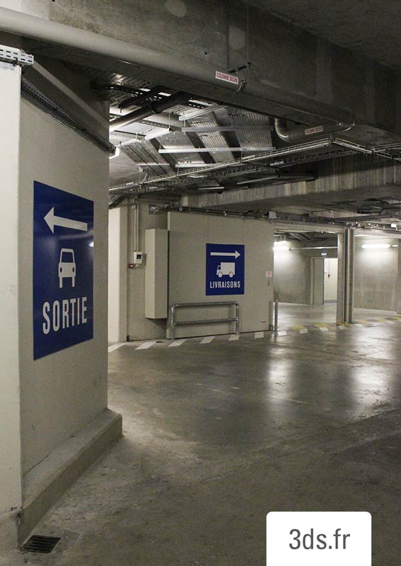 Signalétique Parking Livraison Sortie Publicis