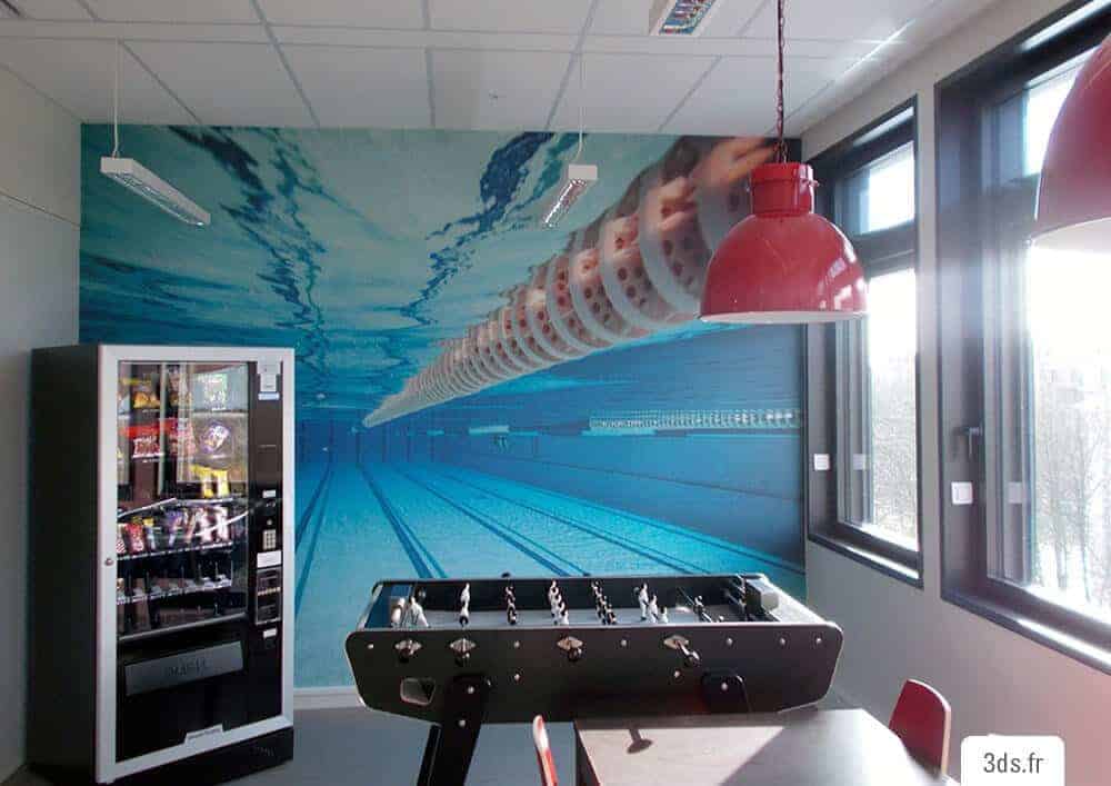décoration murale adhésif entreprise cafétéria sur mesure