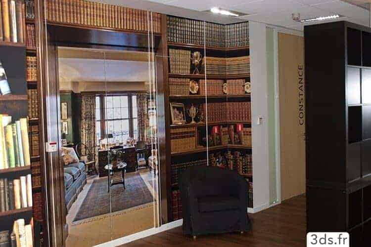 Visuel sur mesure imprimé trompe l'oeil bureau