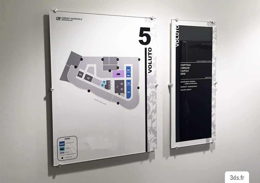 Plaque signalétique étage directionnelle Sur Mesure