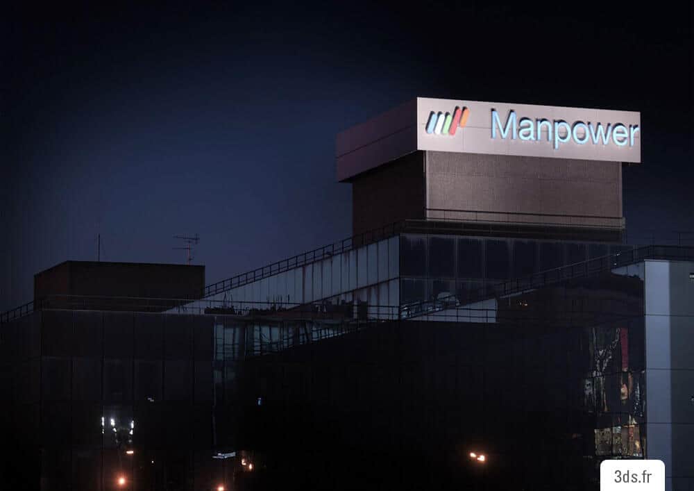 Grande enseigne lumineuse lettrage logo