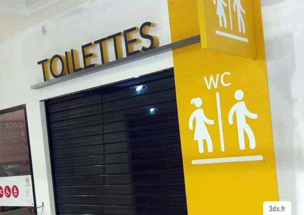 Signalétique toilette grand pictogramme adhésif 3DS Groupe