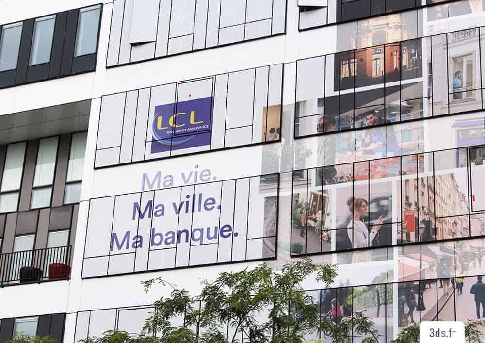 Visuel événementiel facade Impression sur mesure microperforé