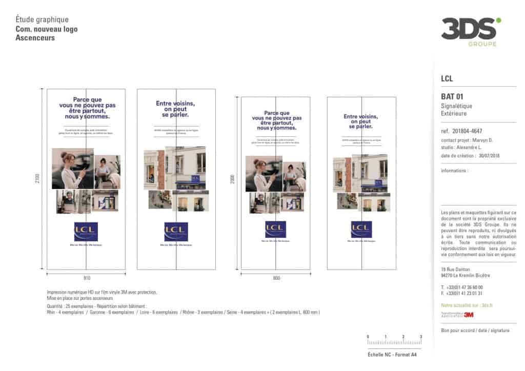 Maquette production visuel porte ascenseur