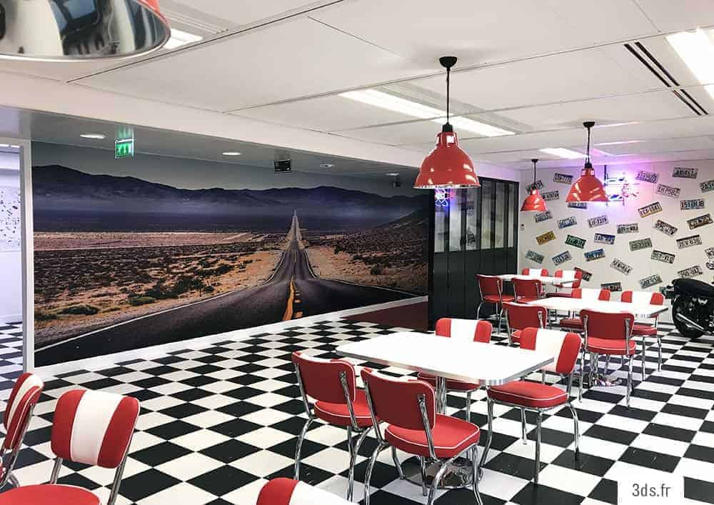 visuel mural adhésif décoration restaurant imprimé
