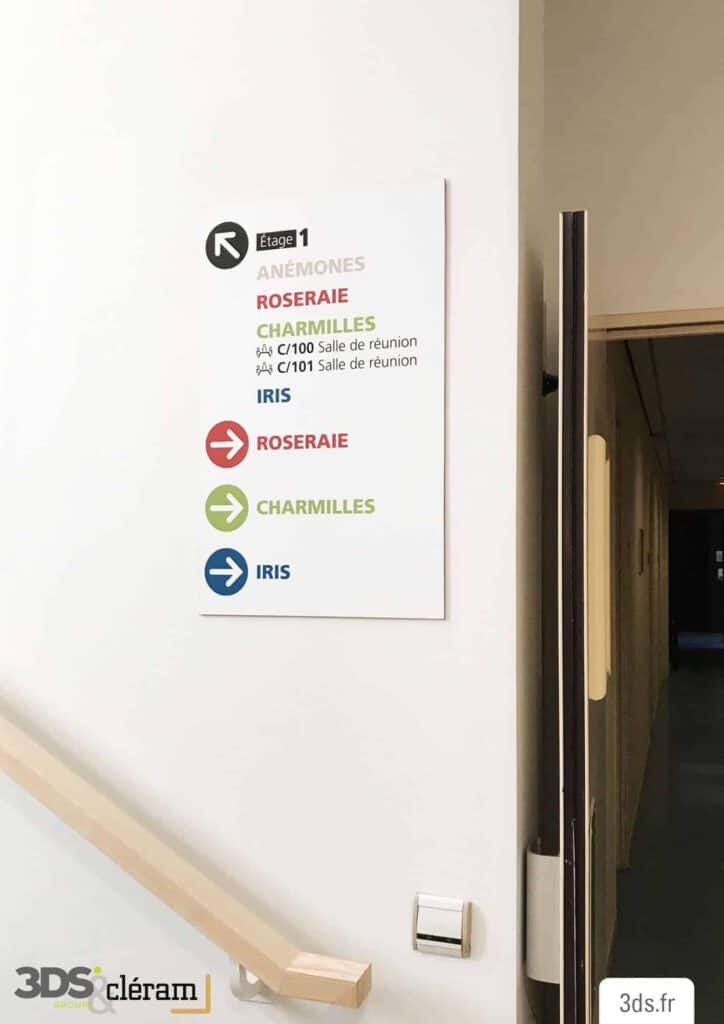panneau signalétique intérieure directionnelle impression numérique