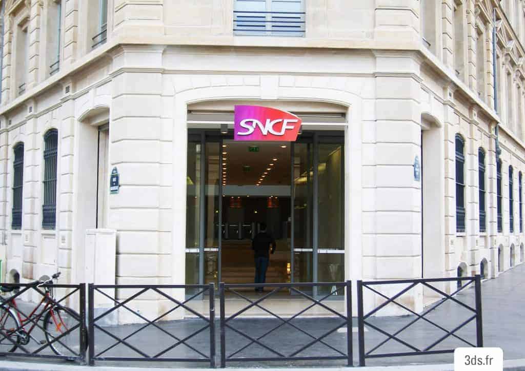Enseigne lumineuse relief boutique SNCF