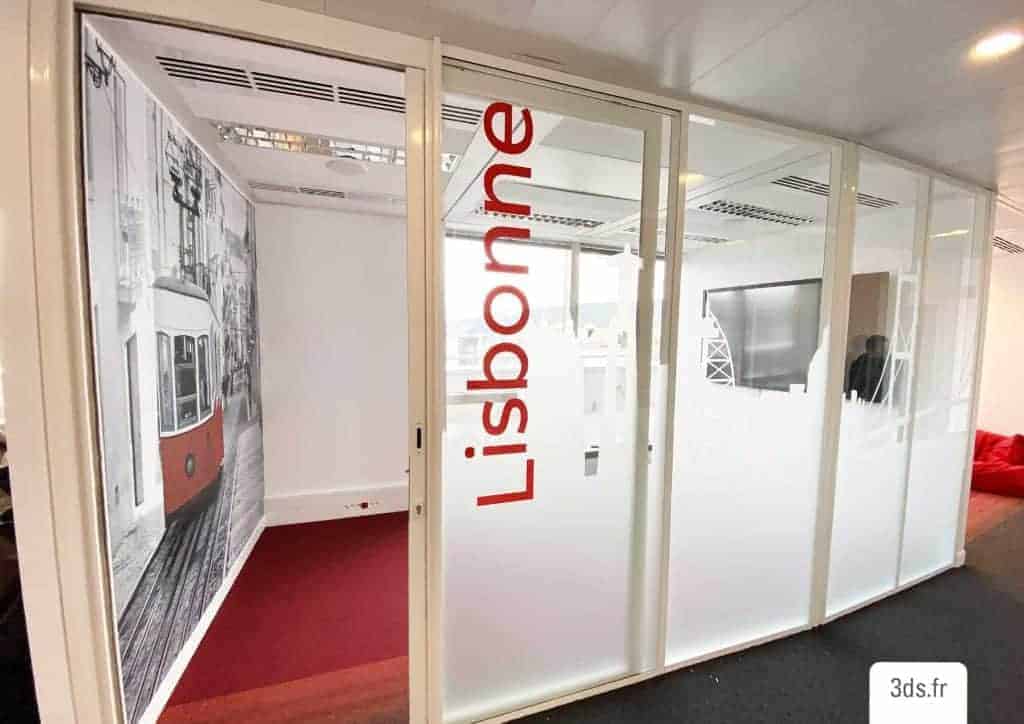 vitrophanie sur mesure thème ville imprimée