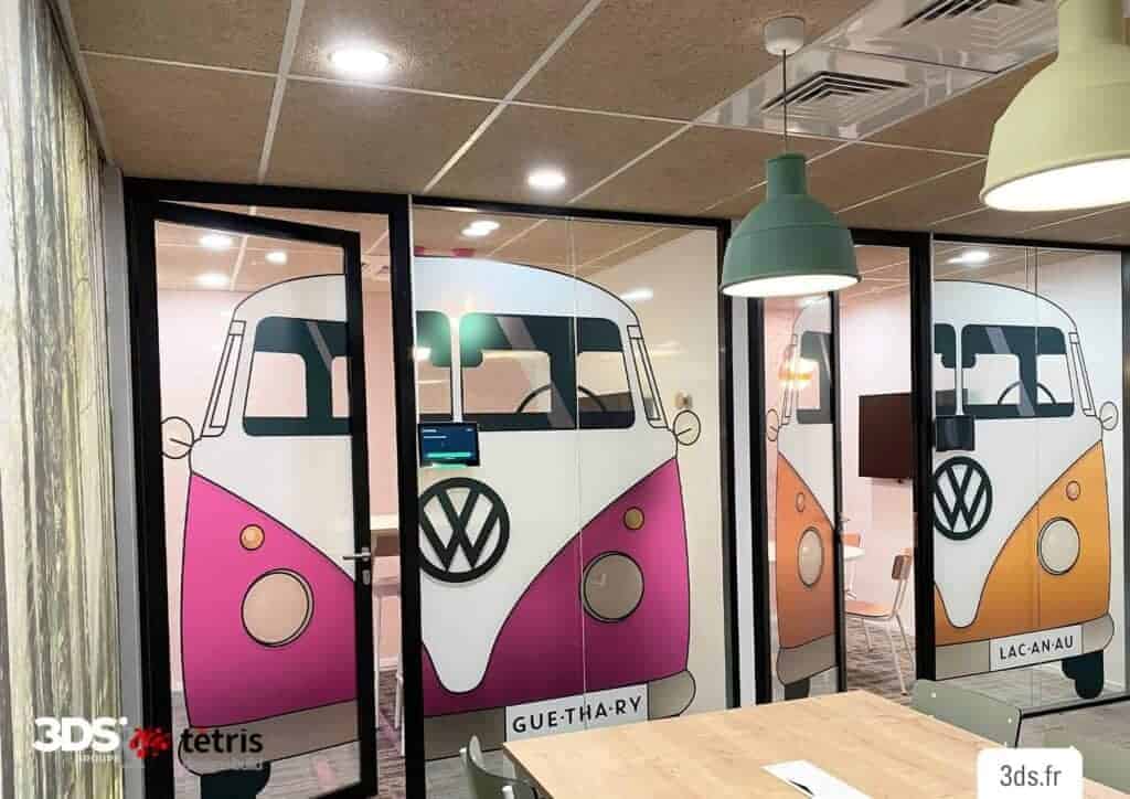 Prix Vitrophanie sur mesure colorée toute hauteur