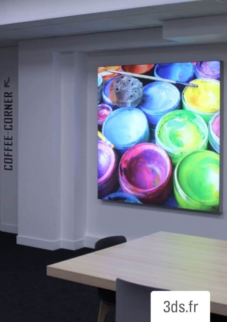 Toile tendue lumineuse impression sublimation décoration murale