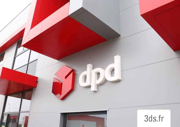 DPD Enseigne entreprise murale exterieure lumineuse relief