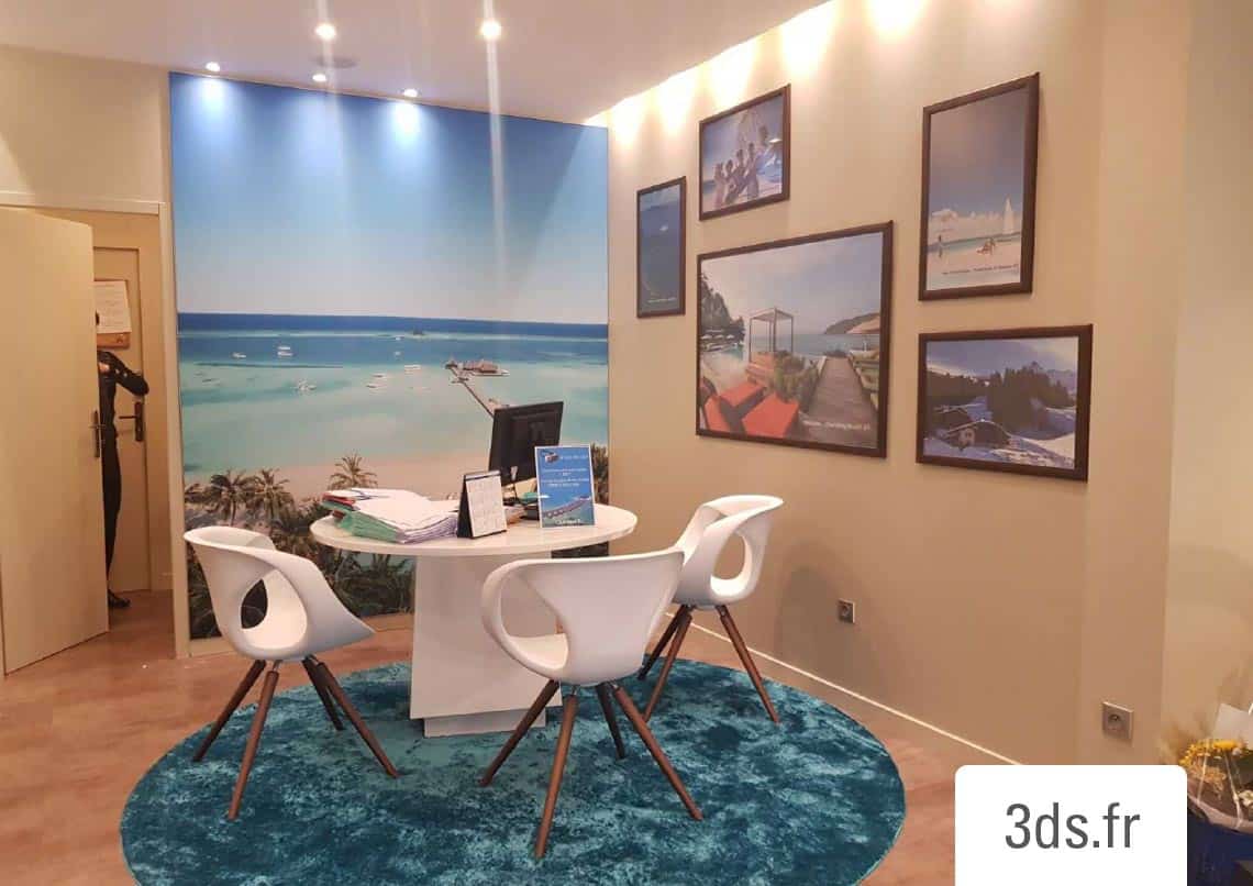 Grand format toile tendue murale paysage plage