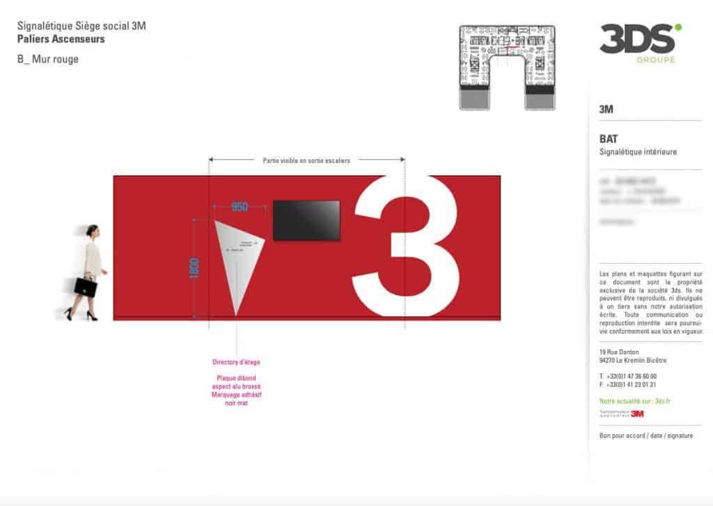 Conception Graphique Réalisation Signalétique Étage Entreprise 3M