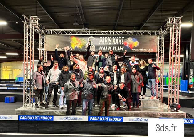 Podium karting équipe 3DS Groupe teambuilding