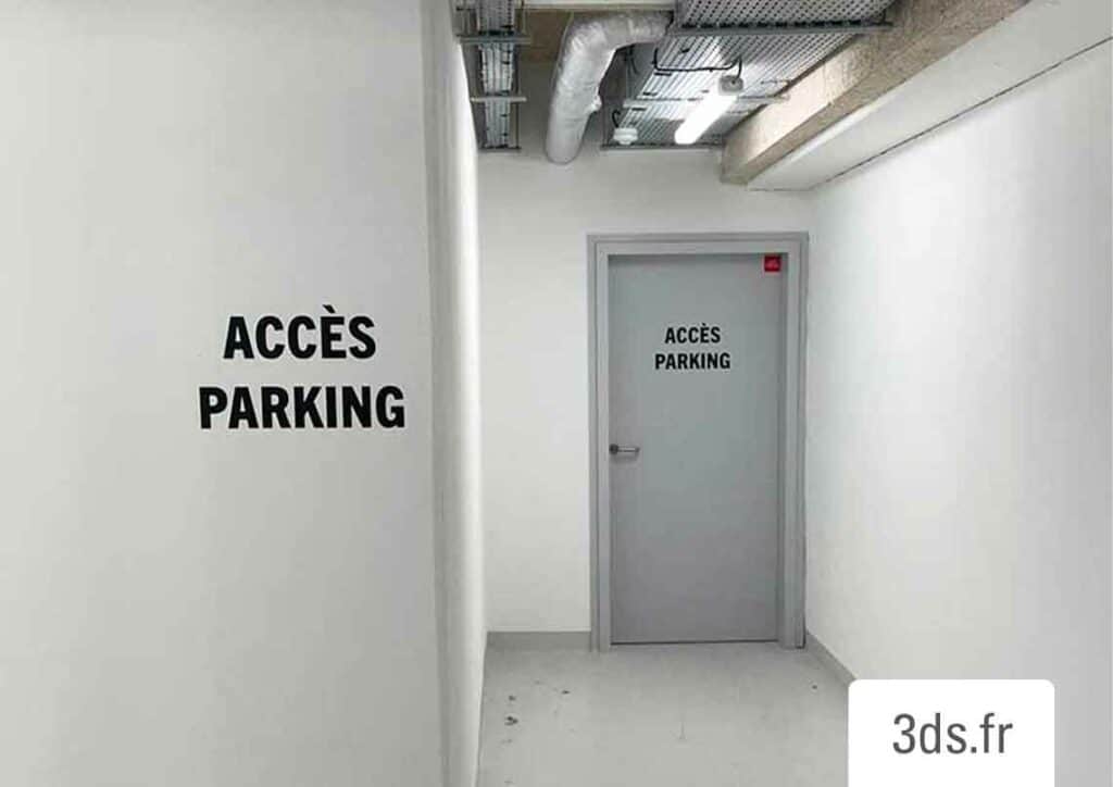 signalétique accès parking 3DS GROUPE