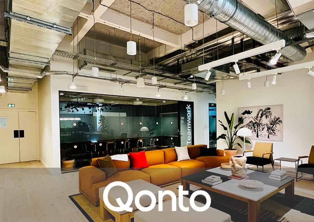 Vitrophanie Agencement bureau Client QONTO