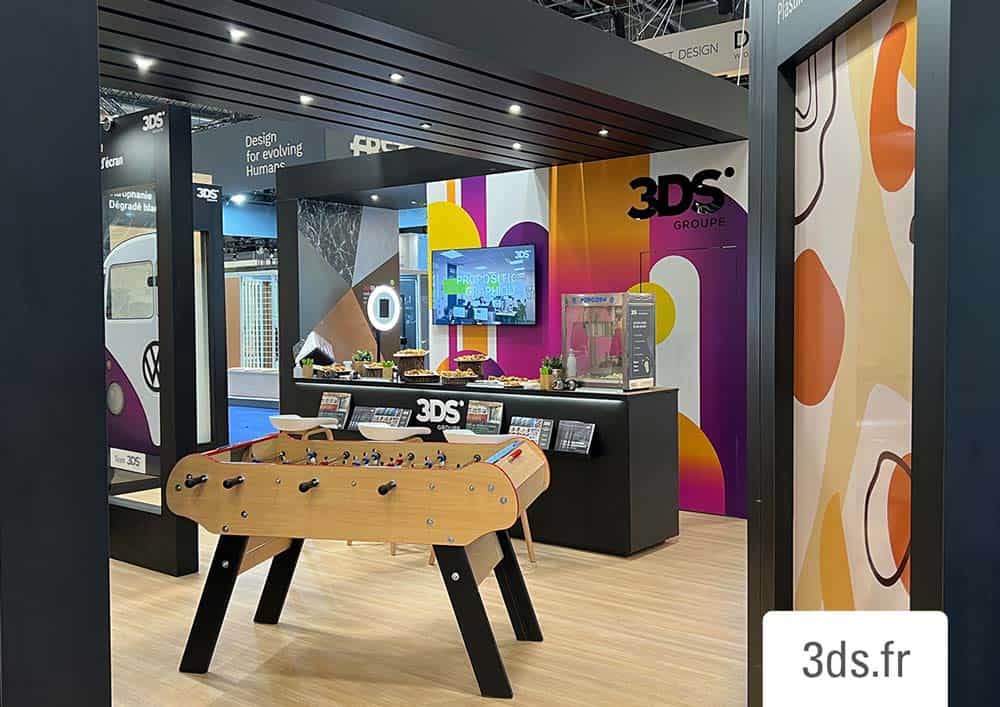 Visuel vitrophanie adhésif stand 3DS groupe Workspace