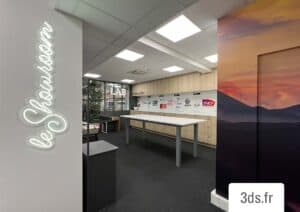Enseigne Néon et Décoration Mural Showroom 3DS Groupe
