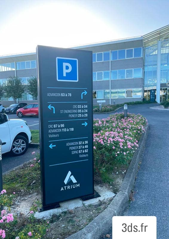 Signaletique Exterieure Totem Parking Altrium 3ds Groupe