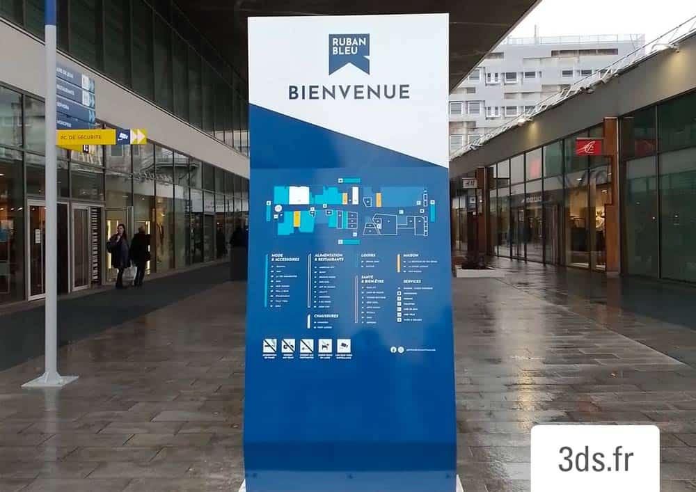 Signaletique Exterieure Totem Ruban Bleu 3ds Groupe