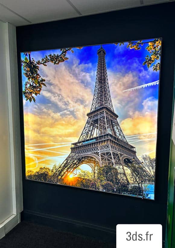 Visuel Toile Tendue Tour Eiffel Paris Showroom 3ds Groupe