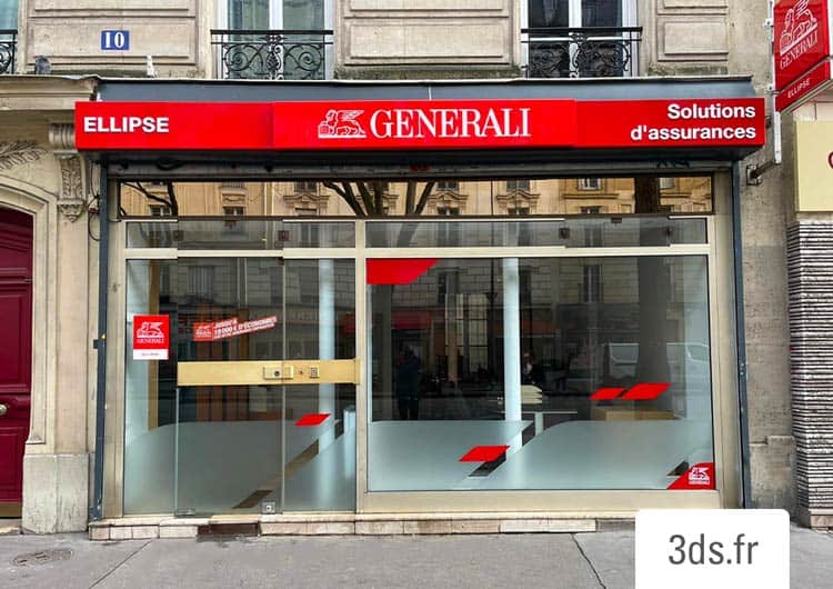 Vitrophanie Enseigne Exterieure Facade Agence Generali 3ds Groupe