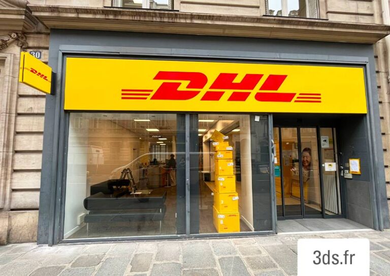 Enseigne Facade Drapeau Exterieure Dhl 3ds Groupe