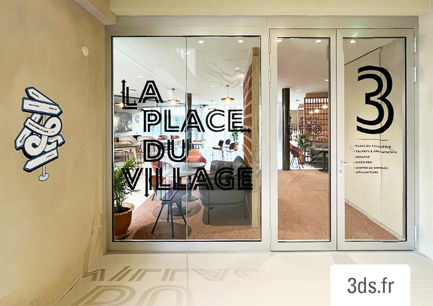 Vitrophanie Signaletique Numero 3ds Groupe